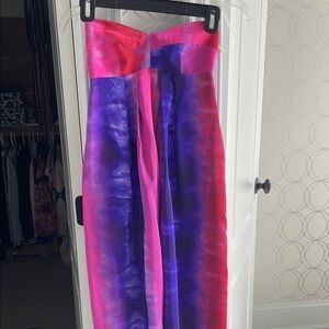 Vibrant Pink and Purple Strapless Dress
